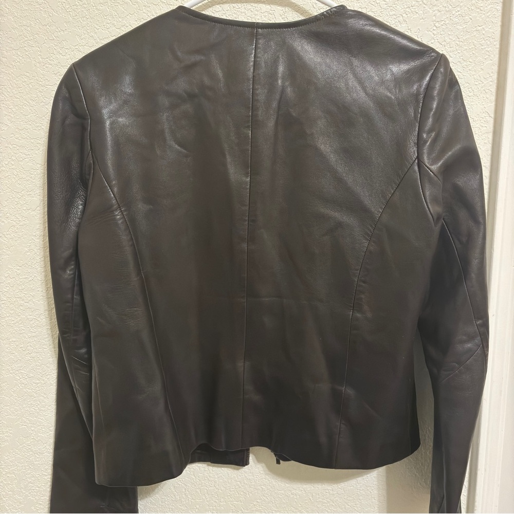Ann Taylor Espresso Leather Jacket - Picture 5 of 9